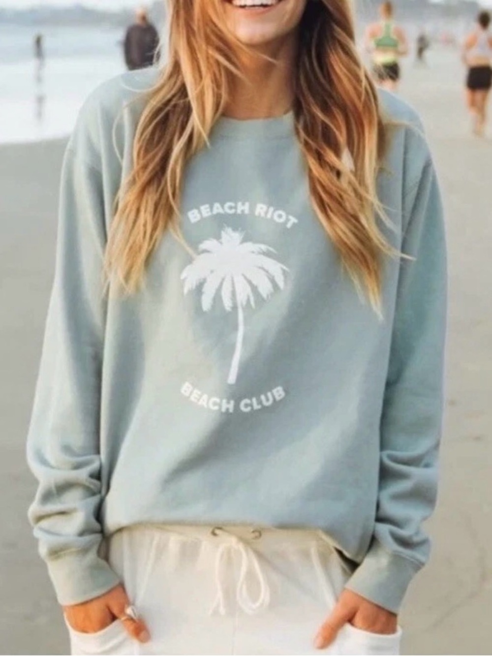 Beach Riot Beach Club crewneck sweatshirt Surf Spray Blue